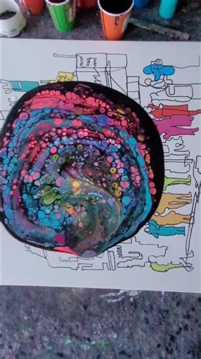 Neon pink cells… perfect for a moment 🎨#fluidart#acrylicpour#pourpainting#abstractart#neonart#shorts