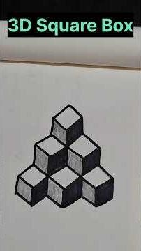 Draw a 3D Square Box 📦!! #shorts #ytshorts #3ddrawing #art #ocean art14