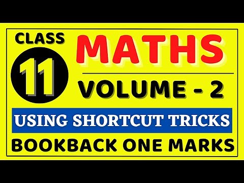 11th Maths Volume 2 Book back One Mark Using Shortcut Tricks | 11th Maths 1 Mark Easy Trick