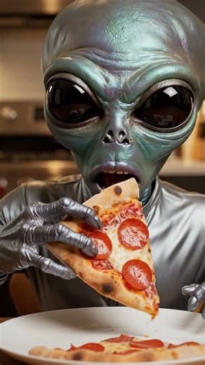 Alien tasting pizza for the first time 👽🍕 #shorts #ai