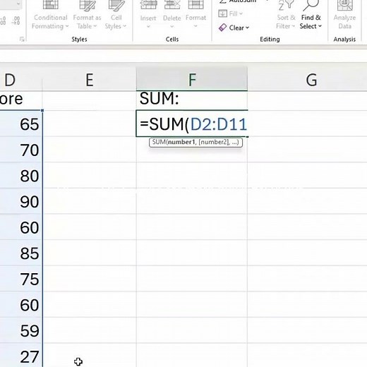 Stop Calculating Manually! Use SUM in Excel ⚡ #beginnerexcel #exceltutorial #microsoftexcel