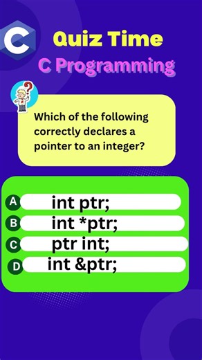 C Programming #cprogramming #computerscience #ctutorials #c #cforbeginners #mcqs #quiz #pointersinc