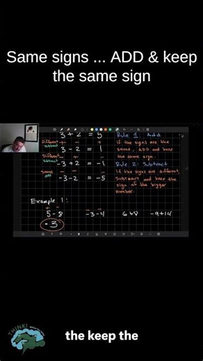 Two Negatives: Add or Subtract? (−3 − 4) | Quick Rule