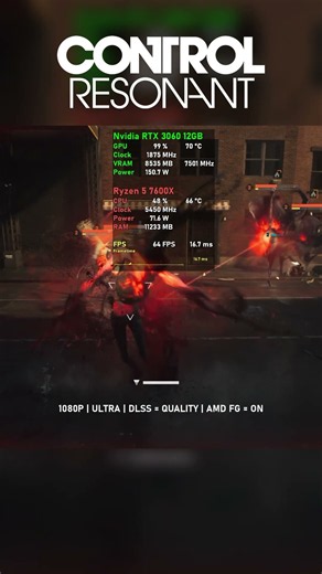 RTX 3060 12GB Control Resonant Gameplay Test 🔥 | 1080P Ultra
