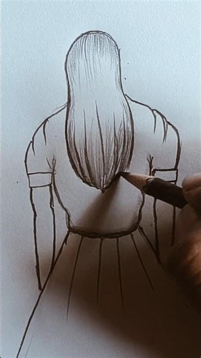 Girl back side drawing #girldrawing #drawing #pencilportrsit #pencilsketch #shorts #shortsvideo