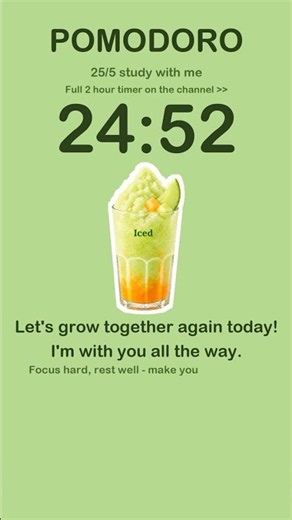 Melon Shake ⏰ 25/5 pomodoro study timer #shorts