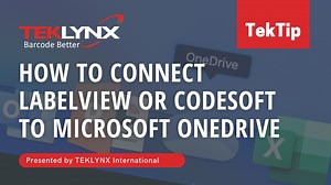 New TekTip: How to Connect LABELVIEW or CODESOFT to Microsoft OneDrive Learn how to connect LABELVIEW or CODESOFT to Microsoft OneDrive, how to use Excel Online to enter variable data onto your label, and how to save your labels in Microsoft OneDrive. Want more TekTips? Visit our YouTube Channel! https://www.youtube.com/user/TEKLYNXInternational #BarcodeBetter #Microsoft #OneDrive #ExcelOnline #TekTip #CODESOFT #LABELVIEW #BuiltForBetterConnections #Labeling #Barcode | TEKLYNX