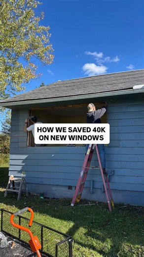 Still can’t believe we saved so much DIYing🥹 Windows are paradigm All other supplies are from Lowe's Home Improvement #houserenovation #fixerupper #WindowReplacement | homeagainwithmeg