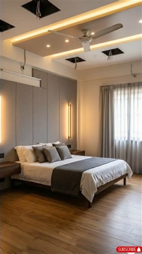 Master Bedroom Transformation | Contemporary Minimal Luxury with Designer Ceiling & Layered Lighting