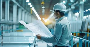 Engineer discusses data and blueprints near a functioning battery pack assembly line. Battery Pack Manufacturing Process