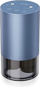 Airversa Dual-Nozzle Waterless Diffusers for Essential Oils Rechargeable Mini Scent Machine with 5 Timer Settings, 4 Mist Levels with Vehicle Mode for Car Home Room Studio Office, Ice Blue Metal