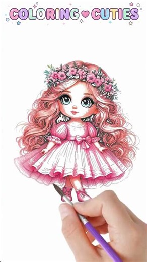 Beautiful Pink Princess Drawing #pinkprincessdrawing #princesscoloring