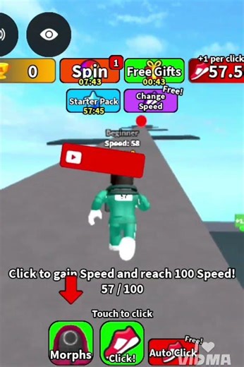 Squid Game Speed Clicker🤩🤩🤩 #shortsfeed #roblox #robloxedit #shorts