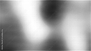 Halftone dot motion pattern seamless looped background. Animated grid of white dots texture against black backdrop, gradient effect overlay Stock Video