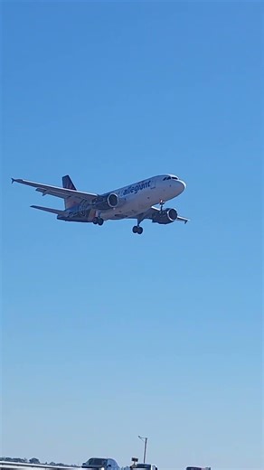 A319-112 (las vegas golden knights livery) landing at ksck runway 29R.