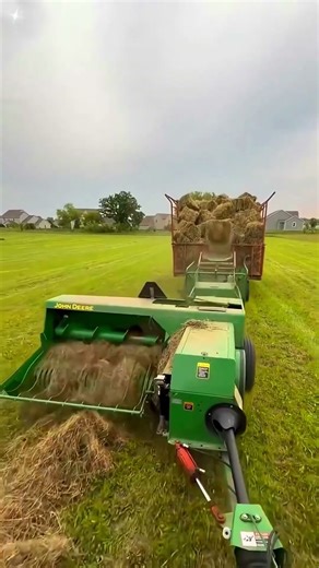 Square Baler in Action Best Agricultural Equipment for Modern Farming - Good tools make work easy