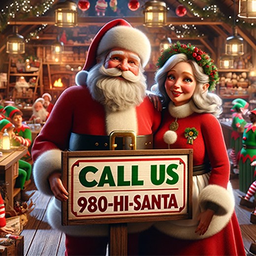 Call Santa For FREE 980-447-2682