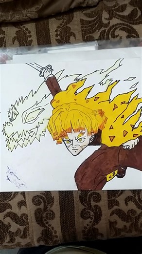drawing zenitsu flaming thunder god #zenitsu#drawing#art#anime#drawing