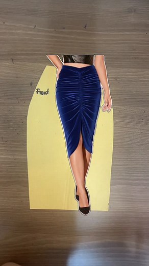 Design & Sew Royal Blue Velvet Pencil Skirt for Christmas/New Year's Eve."#sewing #tips #design #viralvideos #tredingreels | PapaHany