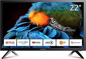 DYON Smart 22 XT 56,4 cm (22 Zoll) Fernseher (Full-HD Smart TV, HD Triple Tuner (DVB-C/-S2/-T2), Prime Video, Netflix & HbbTV) [Modelljahr 2022]