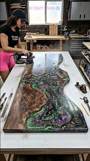 This Epoxy River Table Looks Like a Galaxy — Here’s How I Built It in 1 Day