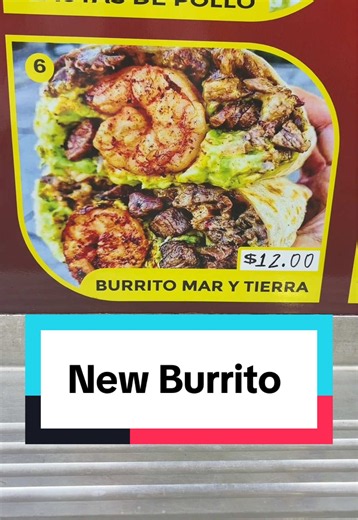 Burrito Mar Y Tierra in okc, ngl the picture makes it look crazy but still solid #mexicanfood #burrito #okc #foodtruck #latenightfood
