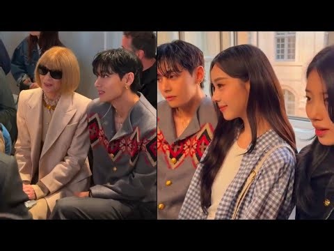 250706 Model Kim Taehyung 김태형 with Anna Wintour and Suzy at the Celine Show