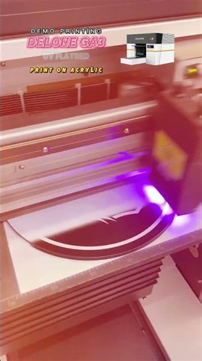 A3 Size UV Flatbed Printer Printing on Acrylic | Delone GA3 Machine Demo
