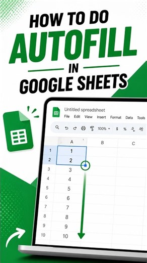 How to do autofill in Google Sheets #shorts #SheetsPC #viral