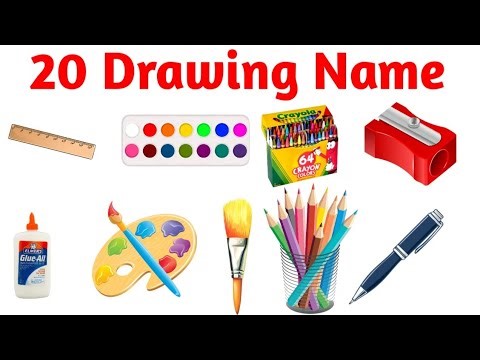 20 ड्राँइंग आँब्जेक्ट के नाम | Learn 20 Drawing objects Name in English pictures Easy with Learning