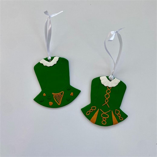 Irish Dance Dress Clay Ornament - Etsy
