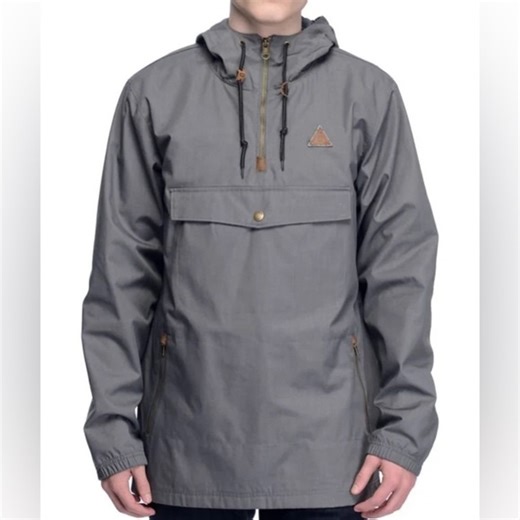 Dravus Limits Charcoal Heather Anorak Pullover Jacket - Size Small