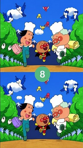 アンパンマン 間違い探し🌈わかったら👍してね！ #shorts #アンパンマン #バイキンマン #まちがいさがし #クイズ #アニメ