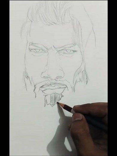 Roman reigns freehand sketch easy tutorial #trending #shorts #ytshorts #art #easydrawing #growth