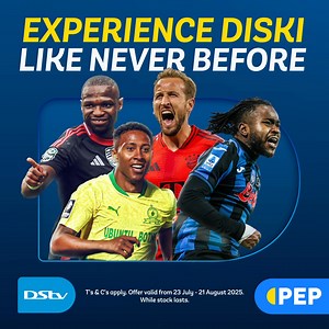 Stay tuned for every match, goal and penalty! Get your decoder or pay your DStv account at any PEP to catch the Diski. •HD Decoder 499 SAVE 200 •HD Decoder Installation 1299 •Explora Decoder 1999 Shop these decoders online – available on pepcell.com/collections/decoders #LifesBetterWithPEP | PEP
