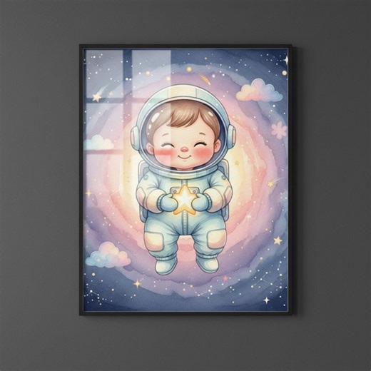 Space Prints for Kids | Astronaut Moon Nursery Wall Art | Space Nursery Prints Bundle | Outer Space Digital Prints - Etsy