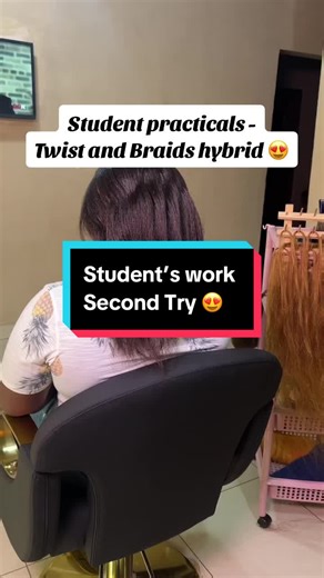 Student’s Second Try: Knotless & Twist Braids Hybrid | Hair Practical