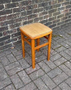 Vintage Retro Vinyl Top Wooden Stool – Retro 1960s 1970s Kitchen or Utility Seat, Wipe-clean Square Padded Top, Compact Design, Retro Stool - Etsy UK