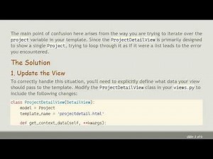 Resolving the Project object is not iterable Error in Django Class-Based Views