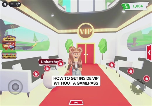 How to get inside vip without a gamepass! #vip #adoptme #nogamepass #retiredegg #roblox