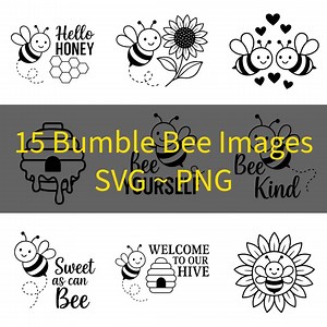15 Bumble Bee Cliparts - SVG & PNG - Etsy