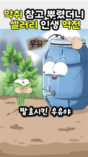 발효된 우유를 셀러리에다 뿌려주면? #animation #cartoon #만화 #셀러리 #우유