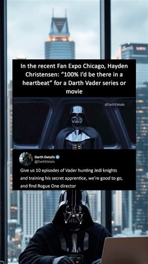 Hayden “100% In” for a Darth Vader Series