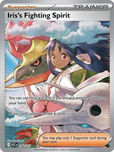 Iris’s Fighting Spirit (292/217) Special Illustration Rare from the Ascended Heroes