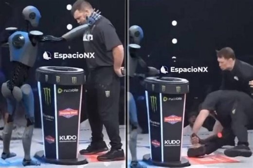 A robot knocks out a human with a slap in the face: the viral video of artificial intelligence that