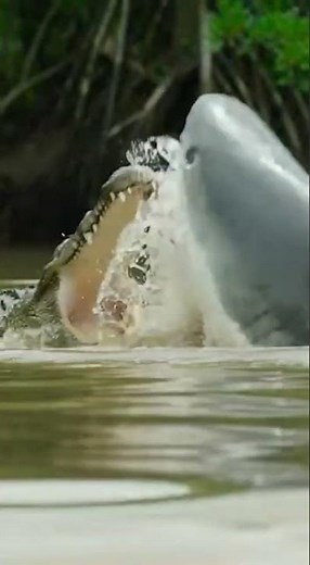 Saltwater Crocodile vs Shark 🐊💥🦈 Who Wins