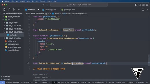 How to use ReturnType and Awaited typescript utilities? #bossrodtv #codewithbossrod #typescript #it #Coding #programming #softwaredevelopment | Code with boss ROD
