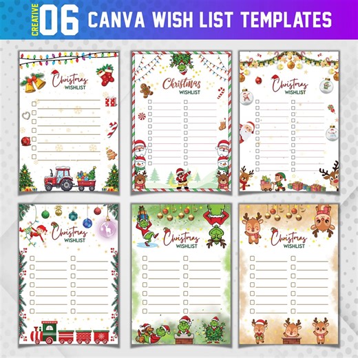 05 Christmas Wish List Canva Templates - Creative & Editable - Etsy UK