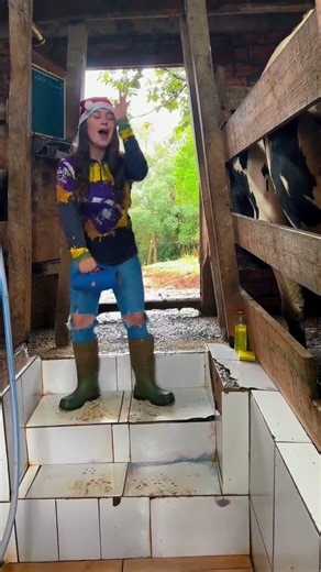 Vida na fazenda, mas com um toque festivo! 🐄🎄✨ #shortsvideo