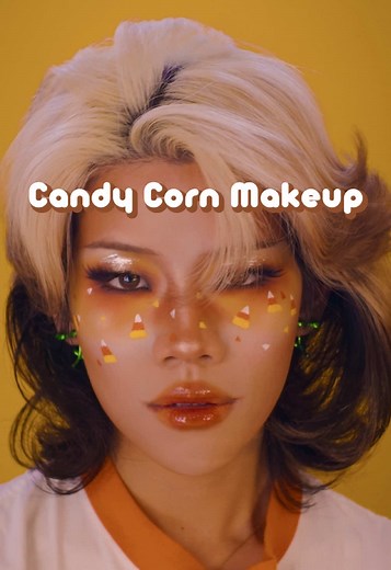 Candy Corn Halloween Makeup Tutorial for Dyslexic Artists